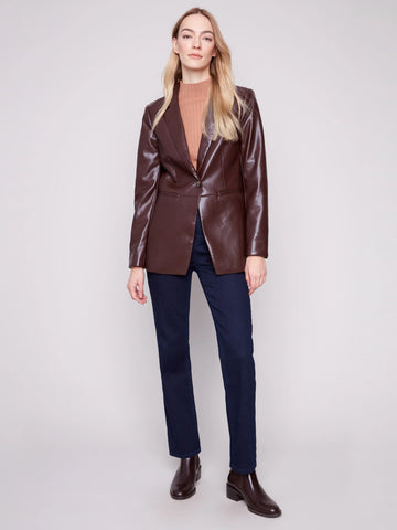 Butter Faux leather Blazer